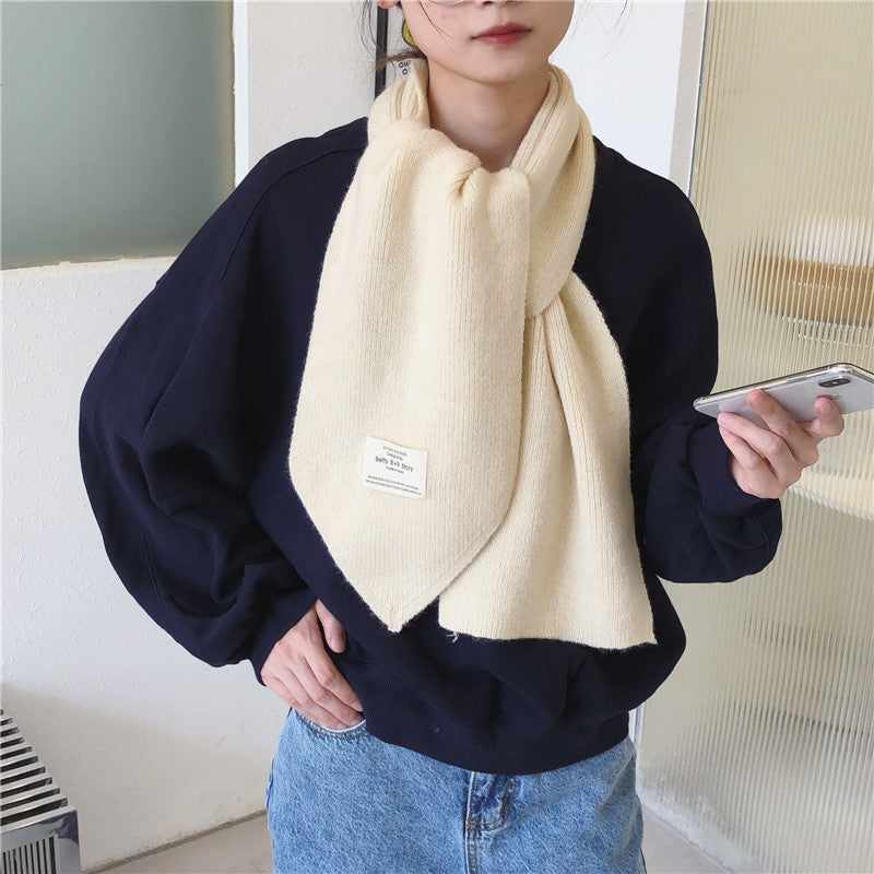Pure Color Knitted All-match Cute Multifunctional Scarf