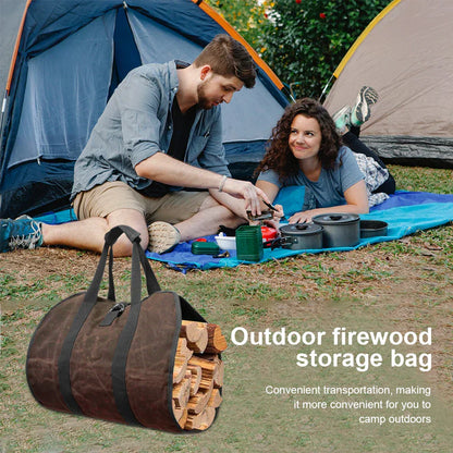 NNEOBA Canvas Firewood Carrier Log Carrying Bag-2