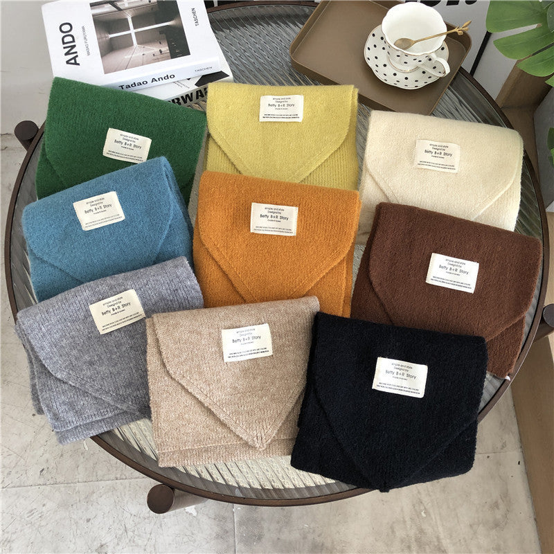 Pure Color Knitted All-match Cute Multifunctional Scarf