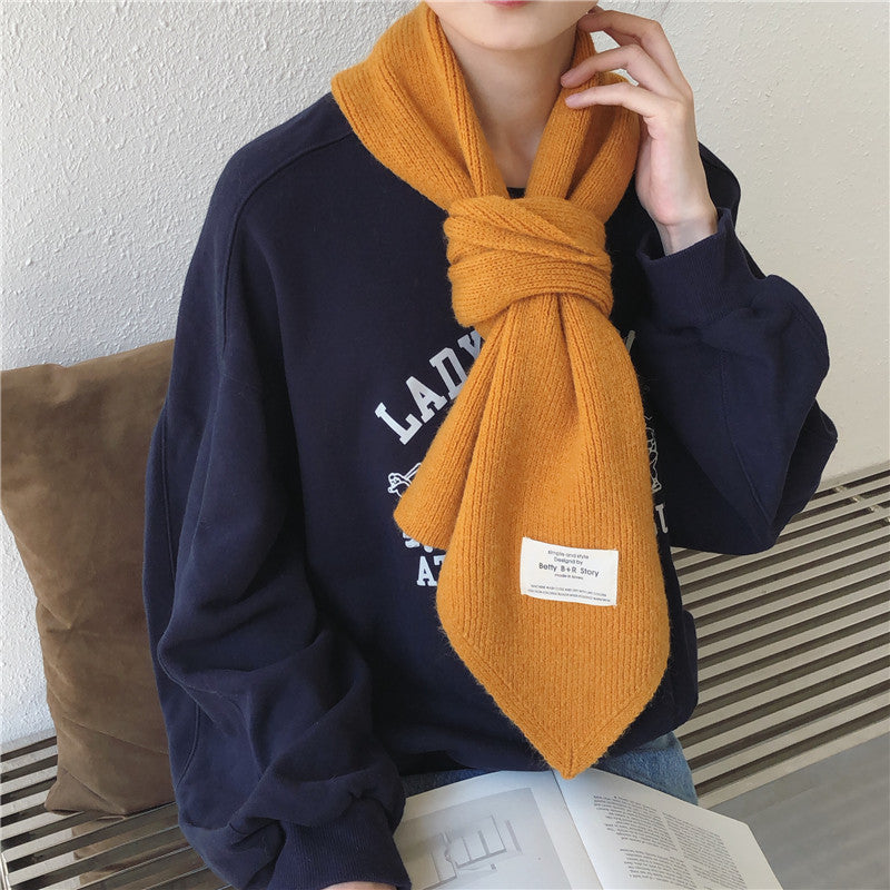 Pure Color Knitted All-match Cute Multifunctional Scarf