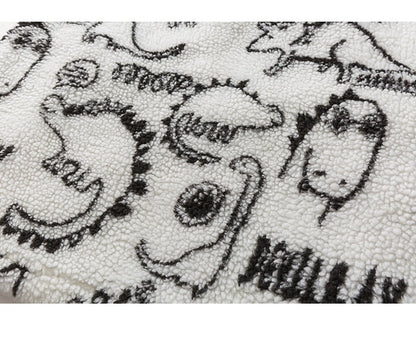 Lambswool Parkas Winter Jacket Men Dinosaur Graffiti Fuzzy Casual Fashion Hip Hop Baggy Oversized Coat Couple Outerwear-2